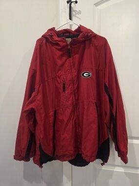 Georgia Bulldogs Red Windbreaker Jacket with Hood